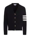Thom Browne 4-bar Cotton Cardigan For In Blue
