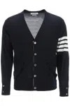 Thom Browne Merino Wool 4-bar Cardigan In Blue