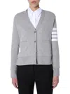 Thom Browne Grey 4-bar Stripe Knit Cardigan In Gray