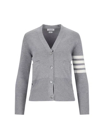 Thom Browne '4-bar' Cardigan In Gray