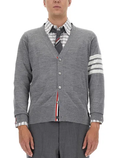 Thom Browne 4-bar Cardigan In Grey