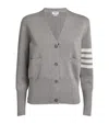Thom Browne Grey 4-bar Stripe Knit Cardigan In Grey