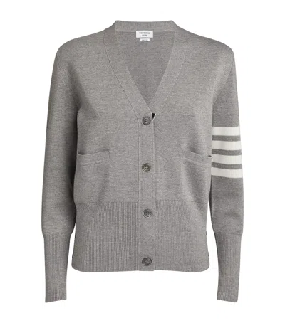 Thom Browne 4-bar Cardigan In Grey