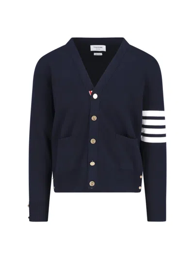 Thom Browne 4-bar Cardigan In Metallic