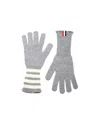 Thom Browne 4-bar Cashmere Gloves In Gray