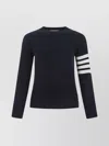 Thom Browne Refined Cashmere Sweater With Distinctive Stripes In Black