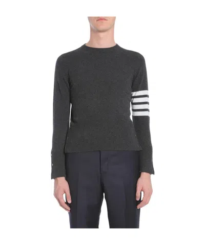 Thom Browne 4-bar Cashmere Pullover In Grey