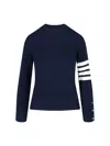 Thom Browne Pullover Sweatshirt With Engineered 4 Bar In Classic Loopback Clothing In Blue