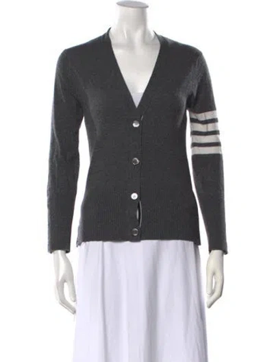 Pre-owned Thom Browne 4 Bar Cashmere Sweater In Grey