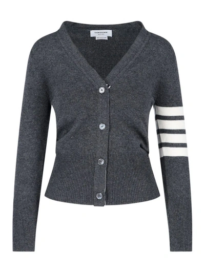 Thom Browne 4-bar Cashmere Sweater In Grey