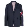 Thom Browne Unconstructed Classic Sport Coat - Fit 1 - With 4 Bar In 4 Bar Repp Stripe Silk Cotton Mogador