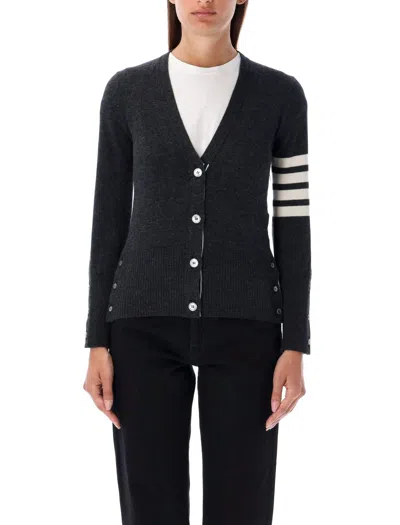 Thom Browne 4-bar Classic V-neck Cardigan In Black