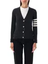 Thom Browne 4-bar Classic V-neck Cardigan In Dark Grey