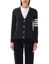 Thom Browne 4-bar Classic V-neck Cardigan In Grey