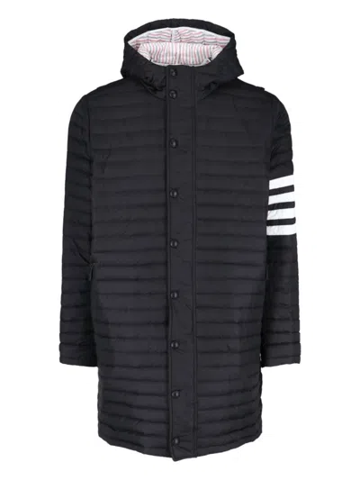 THOM BROWNE 4-BAR COAT - BLACK