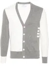 Thom Browne 4-bar Colourblock Cardigan In Gray