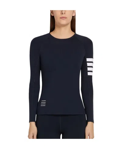Thom Browne 4-bar Compression Long Sleeve Top In Black
