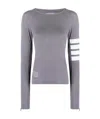 Thom Browne 4-bar Compression Long Sleeve Top In Gray