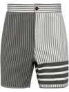 Thom Browne 4-bar Cotton-blend Shorts In Grey