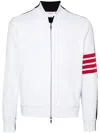 Thom Browne 4-bar Cotton Bomber Jacket In White