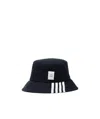 Thom Browne 4-bar Cotton Bucket Hat In Black