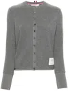 Thom Browne 4-bar Cotton Cardigan In 灰色