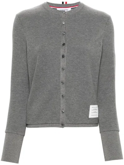 Thom Browne 4-bar Cotton Cardigan In 灰色