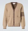 Thom Browne 4-bar Cotton Cardigan In Brown