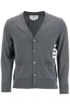 Thom Browne 4-bar Cotton Cardigan For Men In Grey