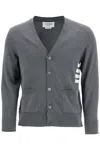 Thom Browne 4-bar Cotton Cardigan For Men In Grey