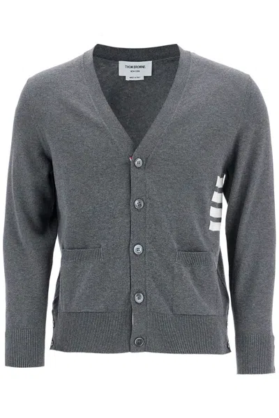 Thom Browne 4-bar Cotton Cardigan For Men In Gray