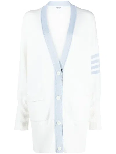 THOM BROWNE 4-BAR COTTON CARDIGAN