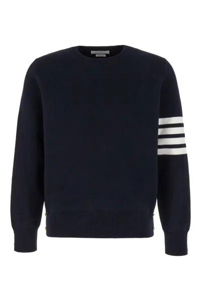 Thom Browne 4-bar Cotton Jersey In Blue