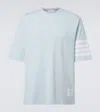 Thom Browne 4-bar Cotton Jersey T-shirt In Blue