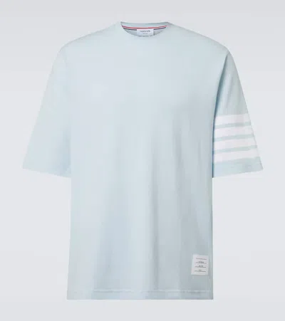 Thom Browne 4-bar Cotton Jersey T-shirt In Blue