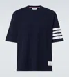 Thom Browne Navy Milano Cotton 4-bar T-shirt