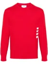 Thom Browne 4-bar Cotton Jumper In Red