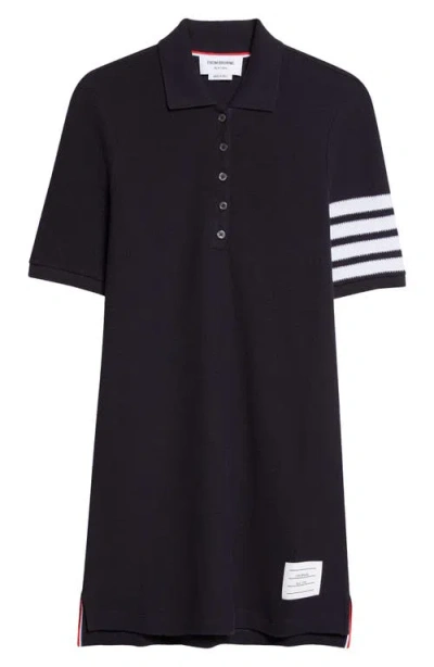 Thom Browne 4-bar Cotton Piqué Polo Dress In Blue