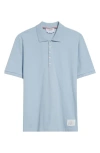 Thom Browne 4-bar Cotton Piqué Polo In Light Blue