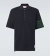 Thom Browne 4-bar Polo Shirt In Blue