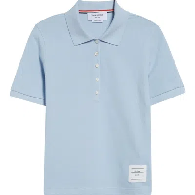 Thom Browne 4-bar Cotton Piqué Polo In Teal