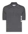 Thom Browne 4-bar Cotton Polo Jumper In Black