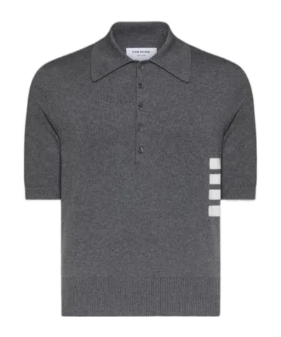 THOM BROWNE THOM BROWNE 4-BAR SHORT-SLEEVED KNITTED POLO SHIRT