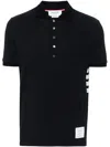 Thom Browne Polo Shirt With Lapel Short Sleeve In Blue