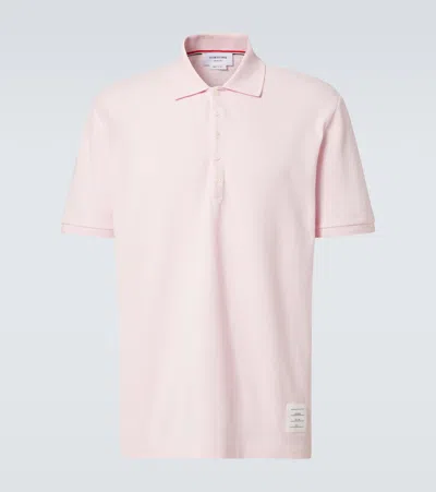Thom Browne 4-bar Cotton Polo Shirt In Lt Pink