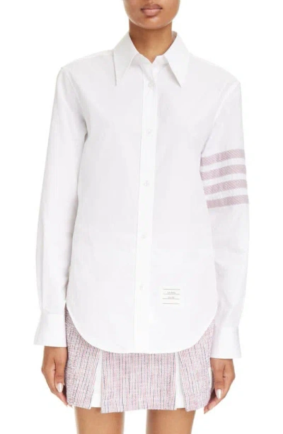 Thom Browne 4-bar Cotton-poplin Shirt In White