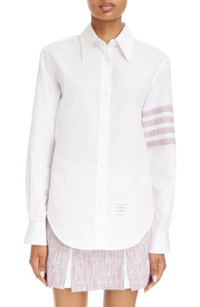 THOM BROWNE 4-BAR COTTON POPLIN BUTTON-UP SHIRT