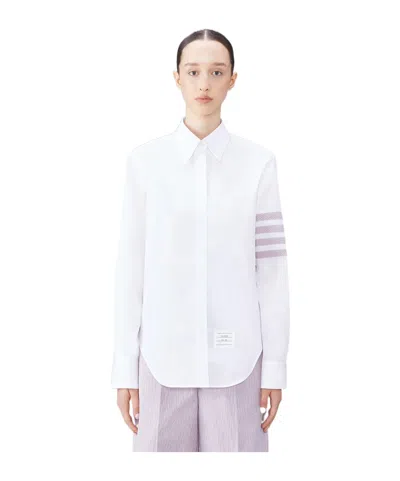 Thom Browne 4-bar Cotton-poplin Shirt In White
