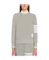 Thom Browne 4-bar Cotton Ribbed Sweatshirt In Gray