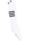 Thom Browne 4-bar Cotton Socks In White